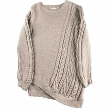 Tommy Bahama Sweater Girls Medium 10-12 Beige Metallic Stretch Pullover