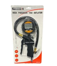 Digital Tire Inflator Gauge High Precision Flexible Hose Pistol Style Air Chuck
