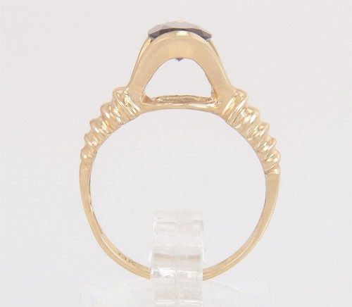 10K Yellow Gold 1.25ct Oval Cut Simulated Garnet Dinner Ring Size 6.5 - Picture 5 of 5