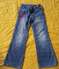 FADED GLORY LITTLE GIRL'S BLUE DENIM JEANS ADJUSTABLE WAIST Size 5