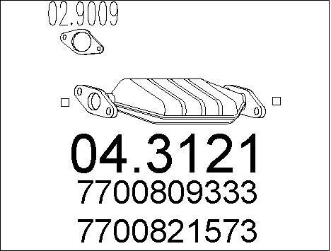 Catalyseur Renault Clio 1 pour moteurs 1.2 1.4 et 1.8 essence