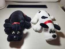 TWO Vintage 1986 Pound Puppies by Tonka - One Brown, One Black