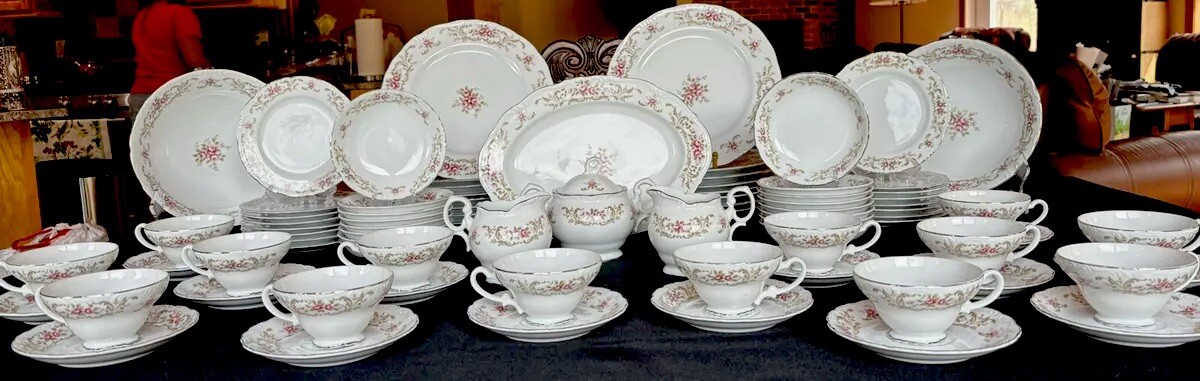 Style House Fine China Rose Baroque Pattern