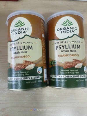 Organic India Isabgol Whole Psyllium Husk Powder - 2*100g f/s