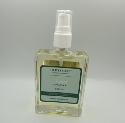 Olivia Care COCONUT + VITAMIN E Body Oil Brighten & Glow 4 fl oz New Made In USA