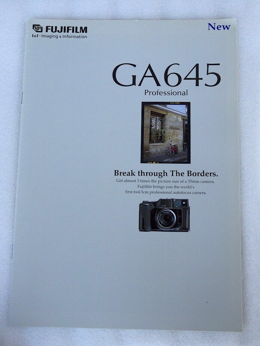 New NOS Fujifilm brochure for GA645 645 Pro medium format 645 film