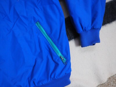 VTG 90s REI Retro Blue Nylon Fleece Lined Zip Outdoor Hiking Logo