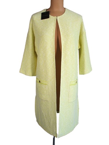 Ecru Slub Knit Topper Jacket Blazer 