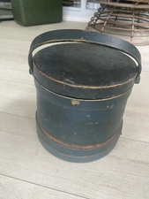 Antique Primitive Blue Firkin