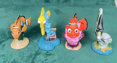 Disney Pixar Finding Nemo Marlin Gill Bubbles Parents Figurine Toy Lot Mom Dad