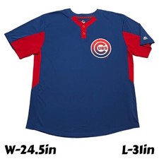 Y2K Chicago Cubs MLB Majestic Cool Base 2-Button Colorblock Baseball Jersey XL