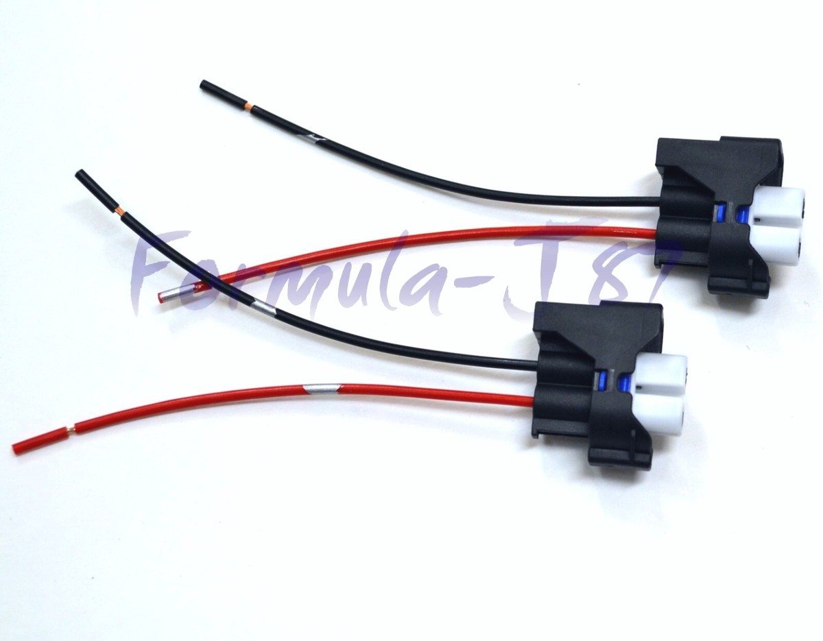 H11/H8 Female Fog Light Bulb Pigtail & Harness Repair Connector - 2-Pack, 12V, For LED Upgrades