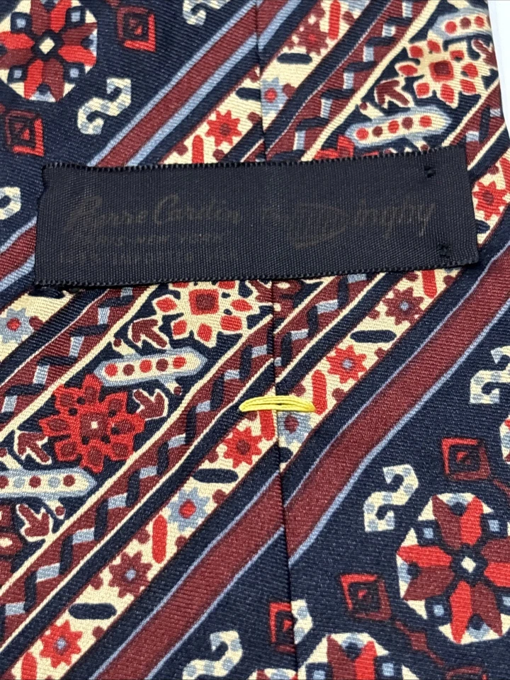 Vintage Pierre Cardin Tie All Silk 1960’s The Dinghy Striped Geometric 56”x3.75” - Image 4 of 4