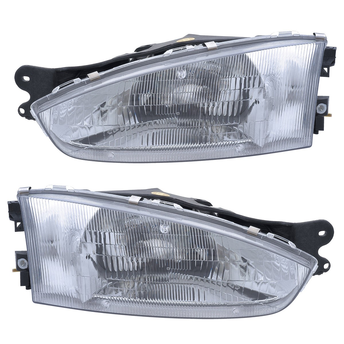 Headlights Front Lamps Pair Set for 97-02 Mitsubishi Mirage