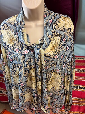 William Morris & Co H&M Blouse Long Sleeve Blouse Shirt Green Paisley Boho EUR44