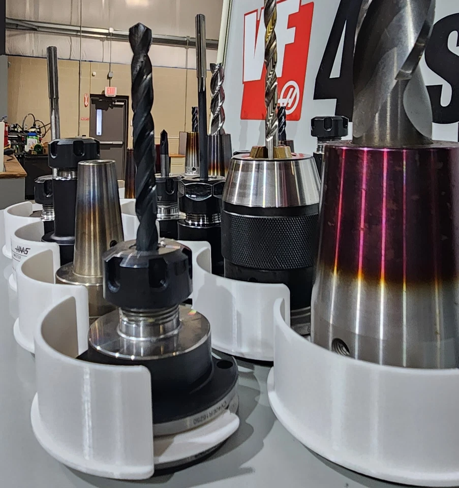 10 pack HAAS CNC CAT40 V Flange Tool Holder ID Tags with Rack Friendly Design - Image 3 of 4