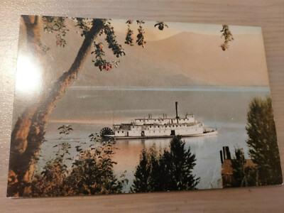 Postkarte  Passagierschiff Schaufelraddampfer SS Minto Nakusp Hafen See Arrow Ar