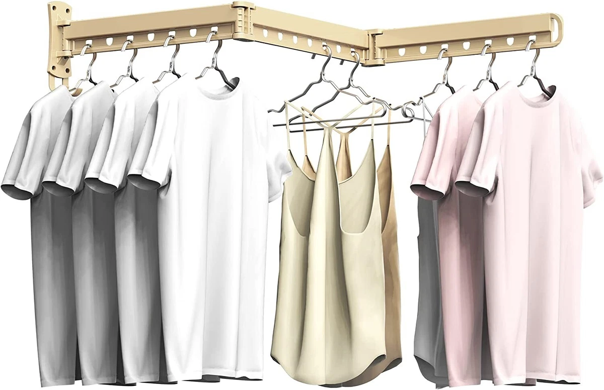 Collapsible Wall Mounted Clothes Drying Rack With 7 Drying Rails