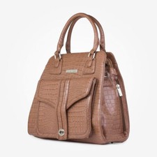 New Pouchee Faux Leather Croc Hidee Bag Purse Pocketbook Handbag