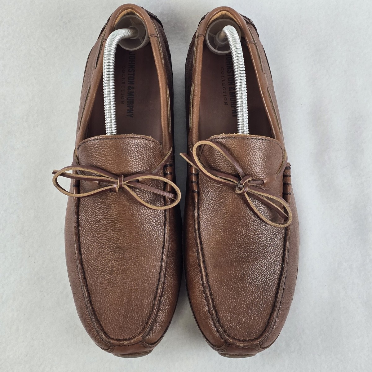 Johnston & Murphy Damon One-Eye Tie Dark Brown Leather Moccasin Driving Loafers Johnston & Murphy Loafer Brown Casual Shoes for Men for sale  main image 2