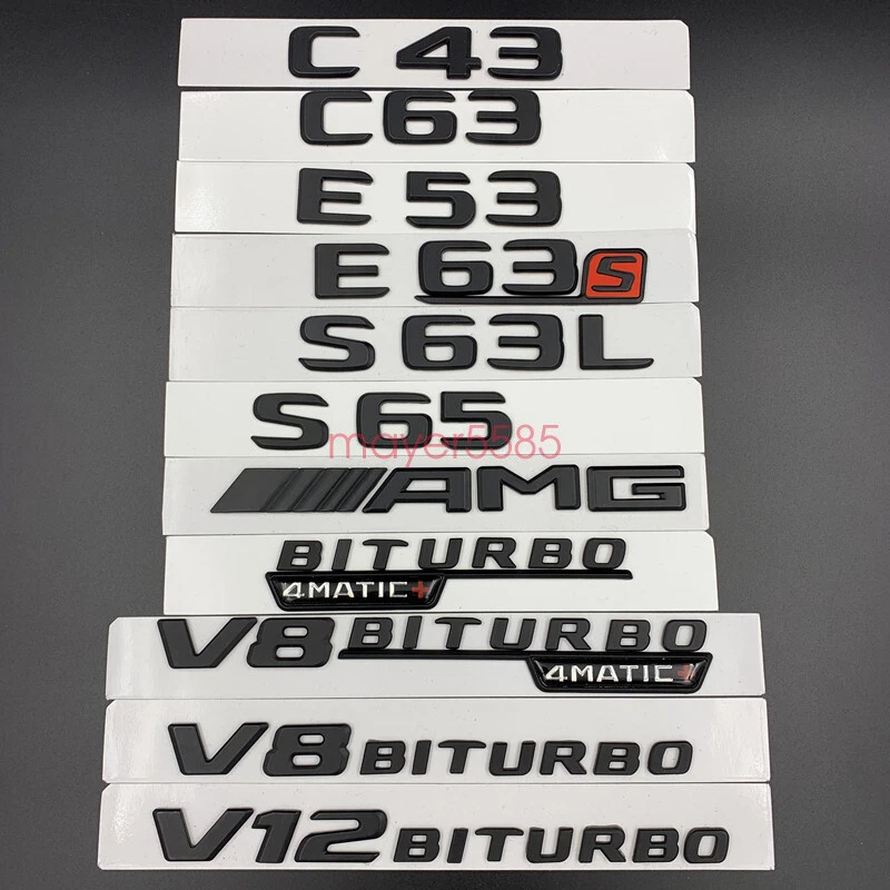 Pegatina insignia emblema maletero BITURBO G500 V8 NEGRO BRILLANTE para Mercedes Benz G500 Foto 4 de 4