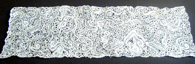 Antique  lovely piece  Binche lace Point de Fee/  19c collectors, study piece