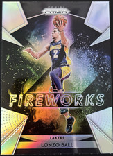 2018-19 Panini Prizm Fireworks SILVER Lonzo Ball #7 Los Angeles Lakers Card!