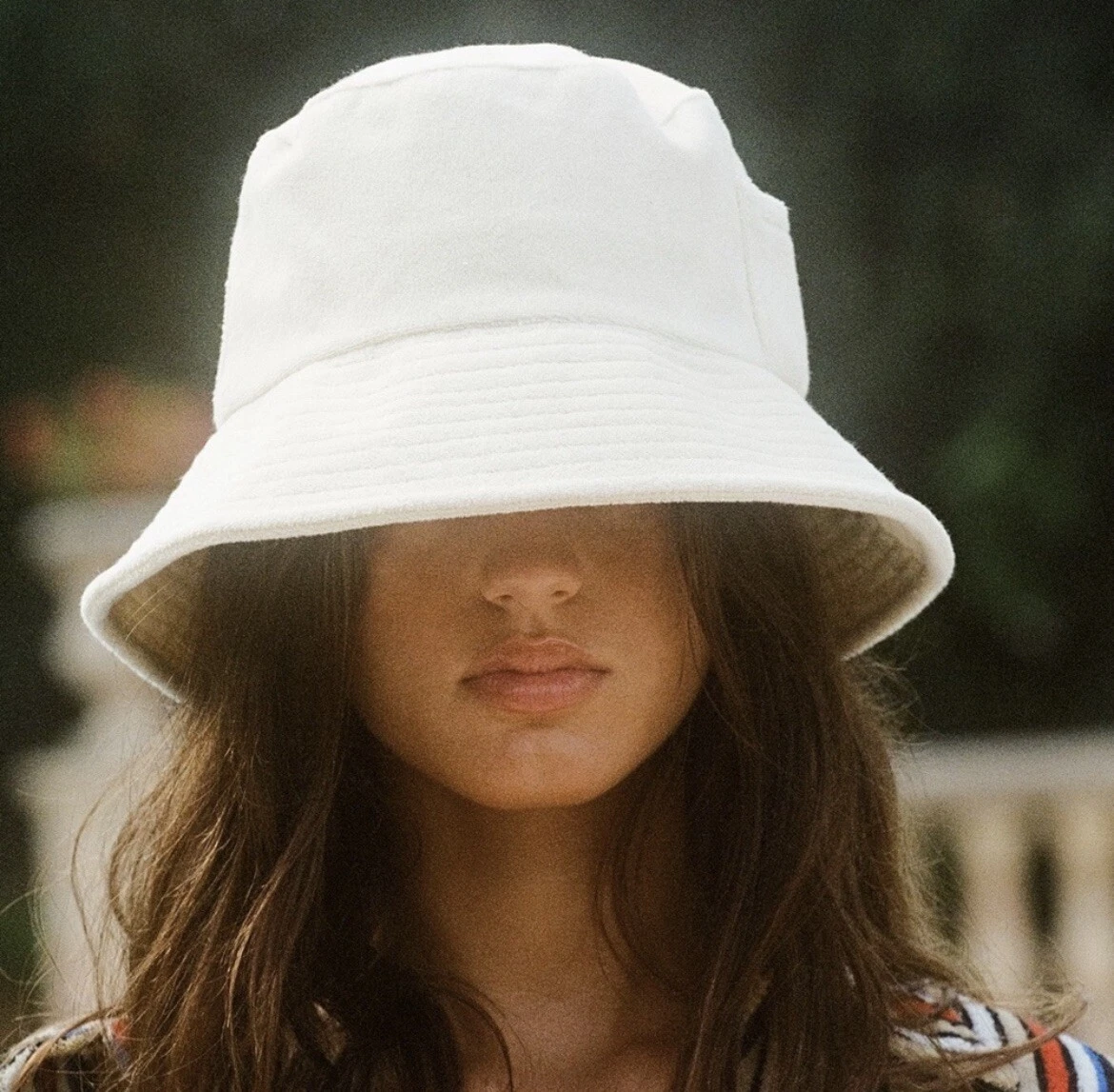 Lack Of Color Terry Cloth Wave Bucket Hat in Beige, size S/M