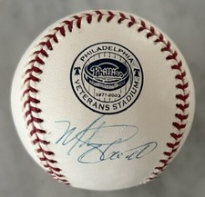 MIKE SCHMIDT AUTOGRAPH SIGNED VETERANS STADIUM LOGO BASEBALL PHILLIES HOF JSA