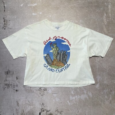 Vintage New York City Art T-shirt Red Grooms Grand Central (cropped) Made in USA
