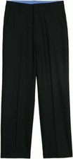 IZOD Boys' Big Bi-Stretch Flat Front Dress Pant, Blue Indigo, 8