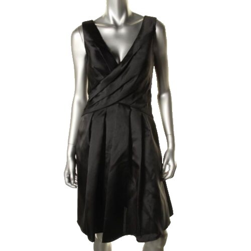 js boutique black dress JS Boutique Red Black Floral Pleated Party Dress Size 4