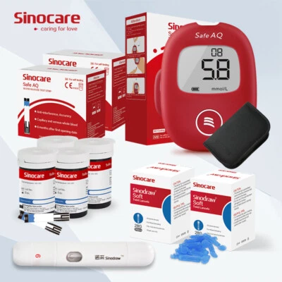 Sinocare Safe AQ smart Kit per il test della glicemia con 100 strisce in mg/dl
