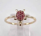 1.30Ct Round Cut Lab Created Ruby Turtle Engagement Ring 14K Yellow Gold Plated