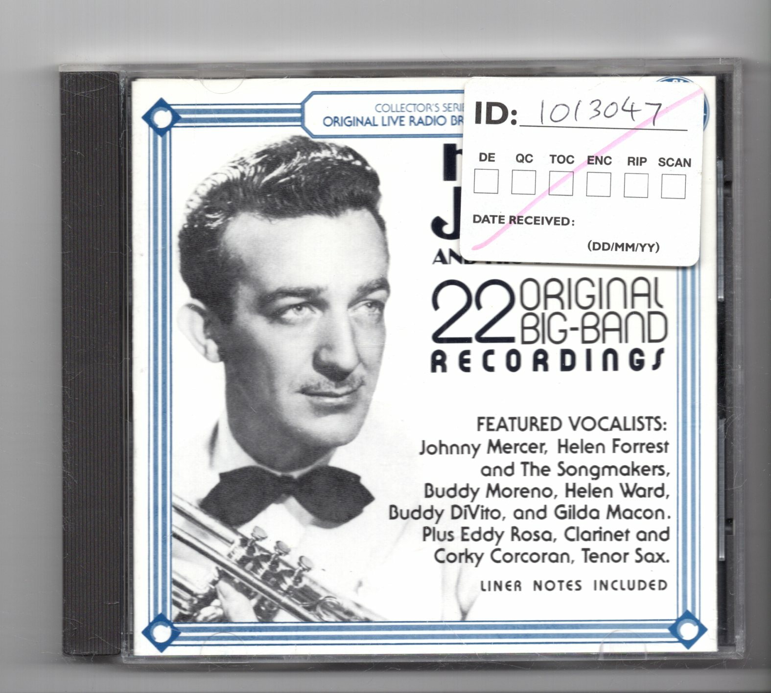 (JQ239) Harry James & His Orchestra, 22 Original Recordings - 1987 CD