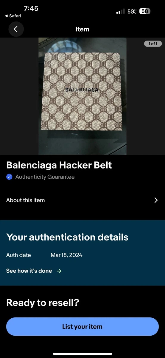 Gucci x Balenciaga The Hacker Project BB Calfskin Belt Black/Silver