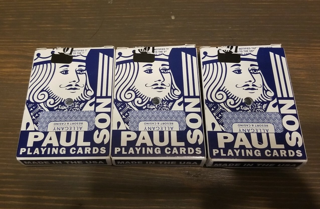 Paulson Playing Cards Lot Of 3 Decks Seneca Allegany Casinos Finish