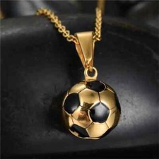 Fashion Jewelry Soccer Ball Pendant Necklace Silver or Gold Colors 37-7