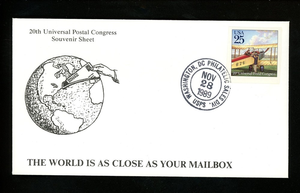 US FDC #2438a-d LGS 1989 DC Philatelic UPU Traditional Mail Unofficial Set of 4