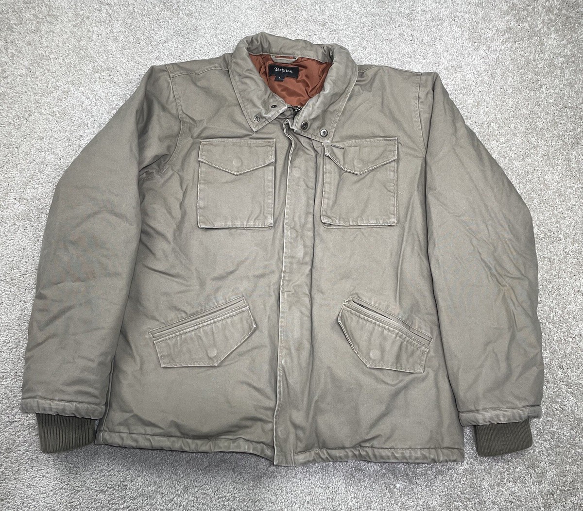 Brixton Chore Jacket Mens Large Quilted Lined Detroit Style Beige