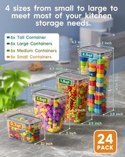 24 Pcs Cereal Storage Container, BPA Free for Cereal, Snack Sugar, Dry Food