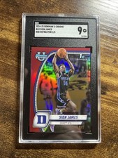 2024-25 Bowman Chrome U Sion James Red Refractor 1/5 Duke Charlotte Hornets