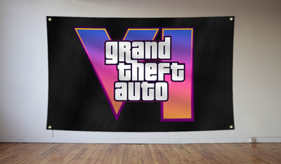 Grand Theft Auto Flag 3X5 Ft Gta VI San Andreas Banner Gamer Room Decoration