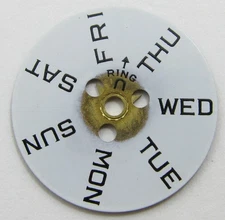 vintage FHF 908 watch movement part day disc open at 3 Hr. #2561/2