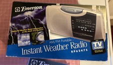 Vintage Emerson RP6247S AM/FM/TV Weather Band Portable Radio A/C D/C With Cord