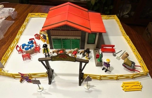 Playmobil- Lot of 3 Vintage Horse Sets including Pony Ranch and Jumping Sets