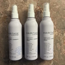 Lot Of 3 Hairitage Mane Event Anti-Frizz + Humidity Spray, 6oz Each Free Ship