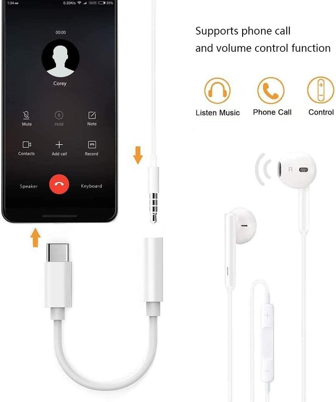 USB-C to 3.5mm Headphone Adapter with DAC – Plug & Play, 24/96kHz