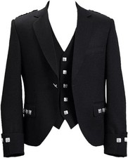 Christmas Wedding Party Scottish Argyle Kilt Jacket & 5-Button Waistcoat Set