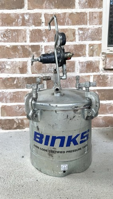 #ad BINKS 83C 210 PAINT SPRAY PRESSURE POT COLOR TANK 2.8 GALLONS $250.00